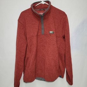LL Bean Mens Sweater Size XL 298050 Slightly Fitted 1/4 Front Snap Pullover.
